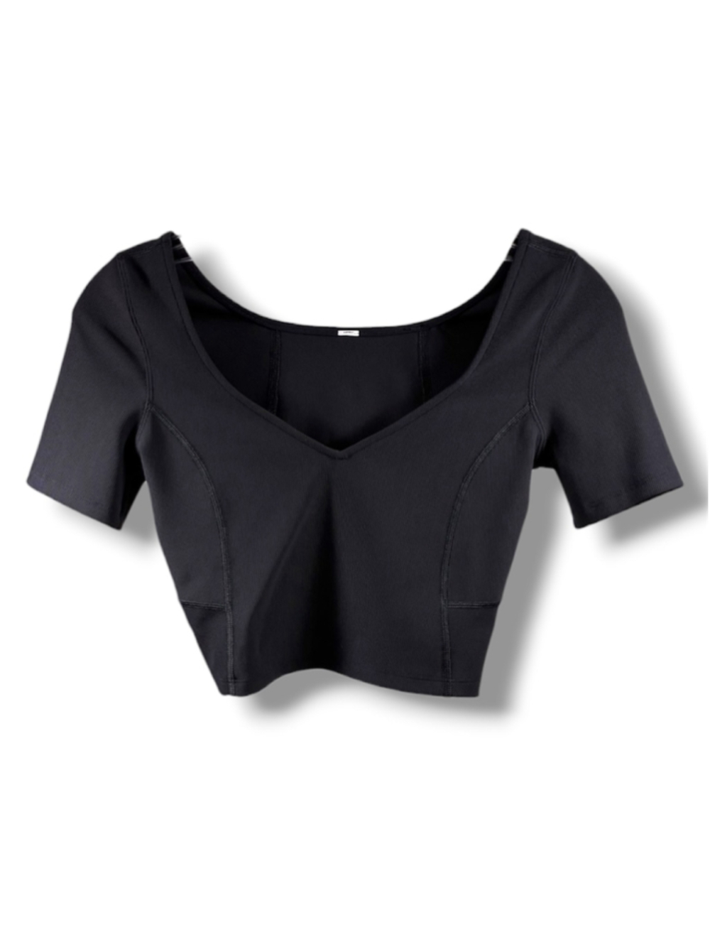Lululemon Ribbed Contoured V Neck Yoga Short Sleeve Shirt in Black Size XS